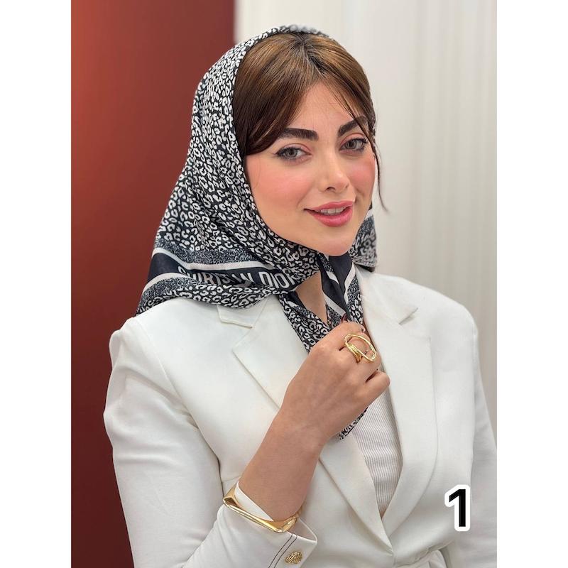 مینی اسکارف نخی طرح پلنگی کد 3519