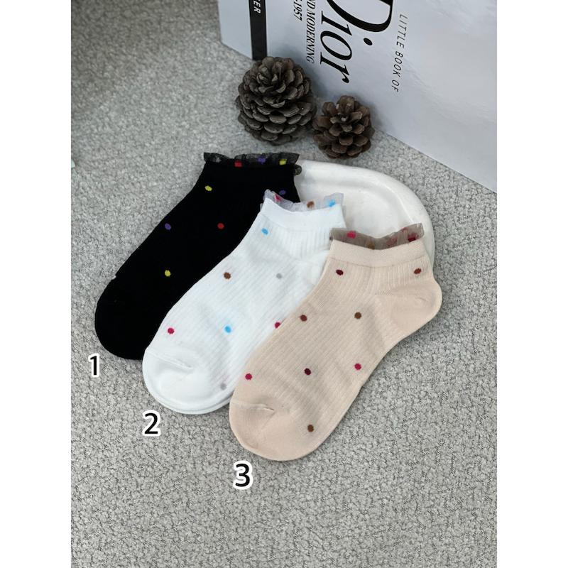 جوراب مچی خالدار رنگی کد 3906