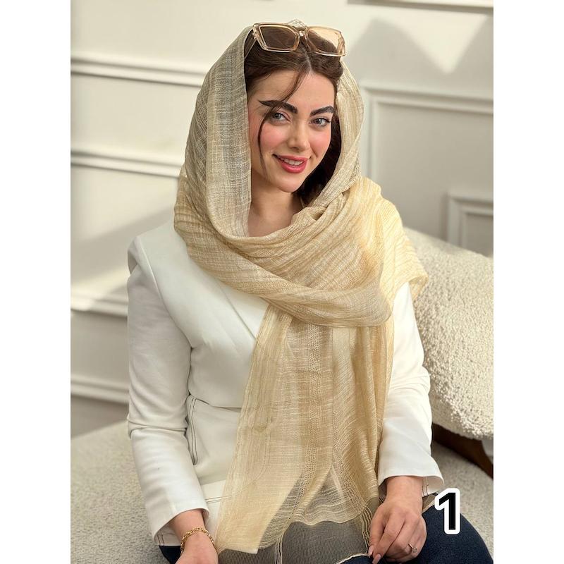 شال مجلسی ابریشم نخ زاپ دار کد 3866