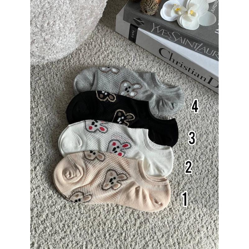 جوراب زیرقوزکی نخ پنبه و تور خرگوش کد 3906