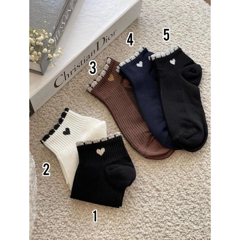 جوراب مچی کبریتی قلبی لبه چین کد 3906