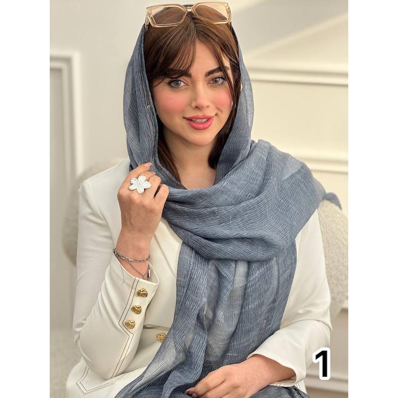 شال مجلسی ابریشم نخ ساده کد 3870