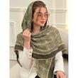 روسری نخی بهاره طرح چهارخانه ریز کد 3925