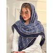 روسری نخی بهاره طرح چهارخانه ریز کد 3925