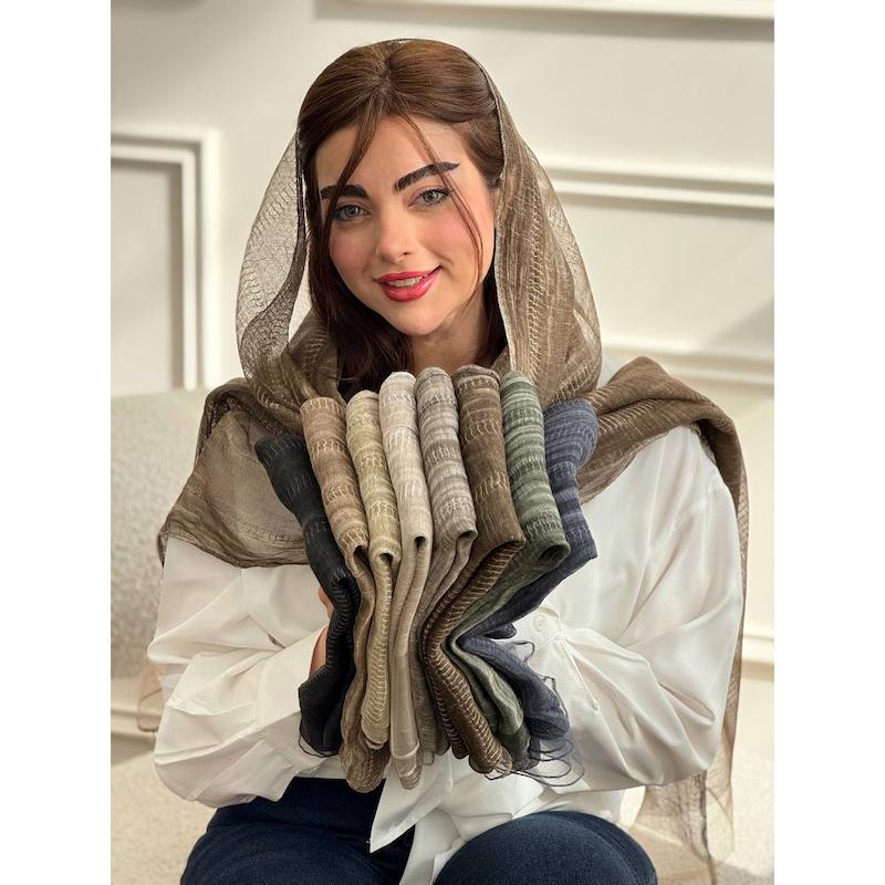 شال ابریشم ویسکوز سنگشور مینی لاین کد 3943