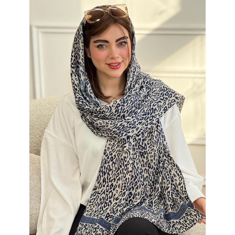 شال پلیسه بهاره شاین پلنگی کد 4139