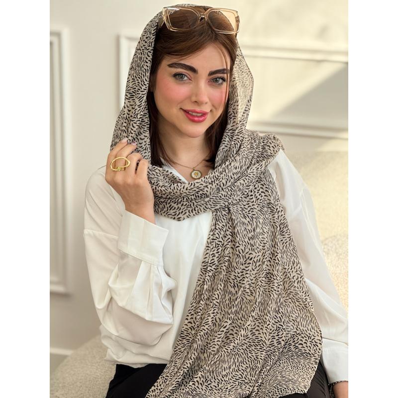 شال پلیسه نخی بهاره پلنگی کد 4140