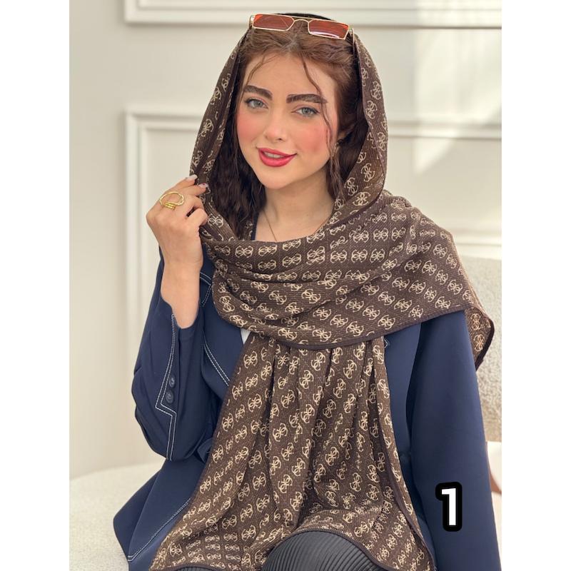شال پلیسه نخی دورگان کد 3918