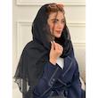 شال مشکی مجلسی لبه فر  کد 2786