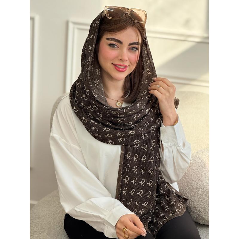 شال پلیسه نخی شاین طرح ck کد 4138
