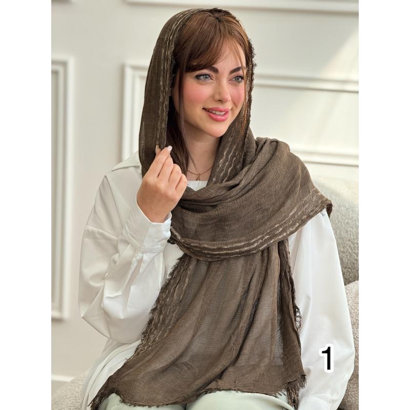 شال کنفی دوریش حاشیه سه خط  کد 4165