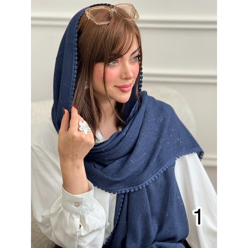 شال نخی پلیسه دورعدسی شاین کد 4169