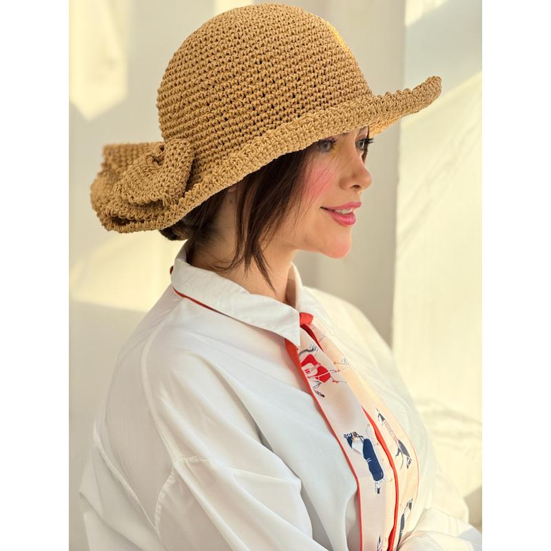 کلاه رافیا مدل پاپیون کد 4236