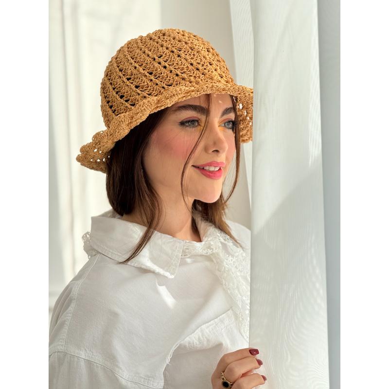 کلاه رافیا مدل کجراه کد 4235