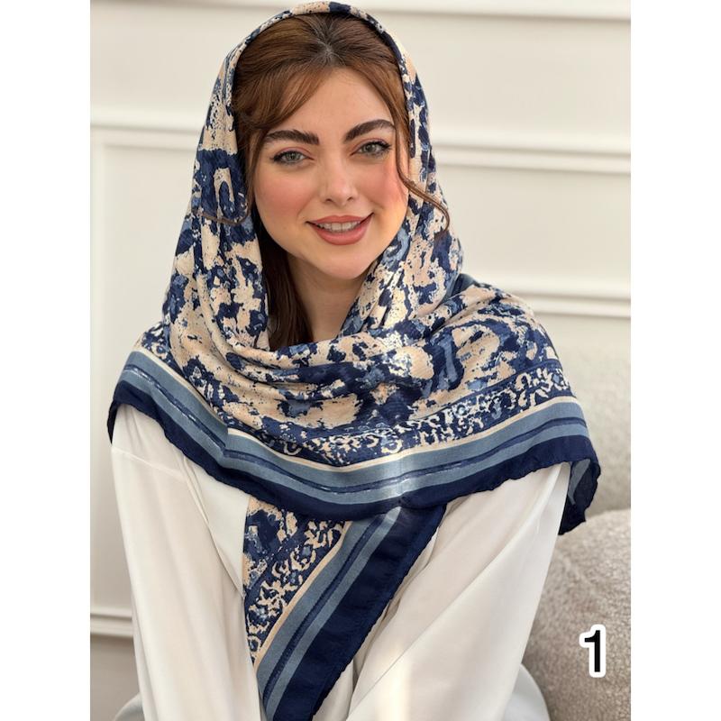 روسری نخی بهاره کشمیر آبرنگی کد 4141