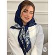 روسری نخی ساده حاشیه طرح گل کد 4116
