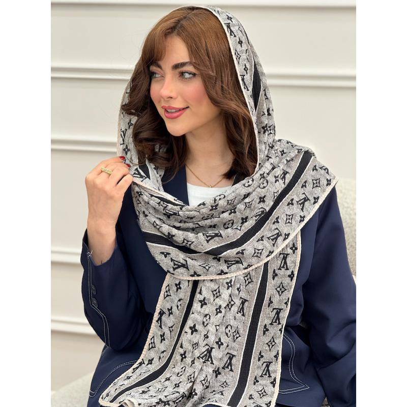 شال پلیسه نخی دورگان طرح لویی ویتون کد 4298