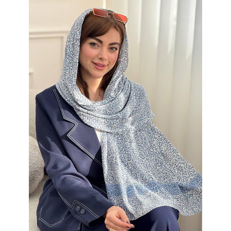 شال پلیسه نخی شاین گل رُز کد 4296