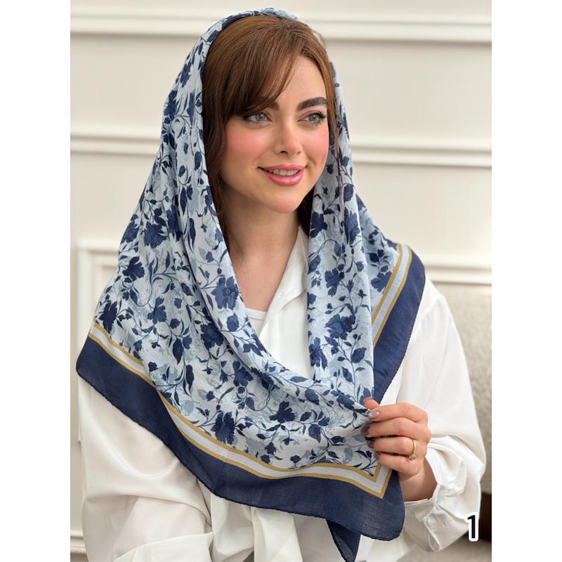 روسری نخی طرح گل رُز کد 4278