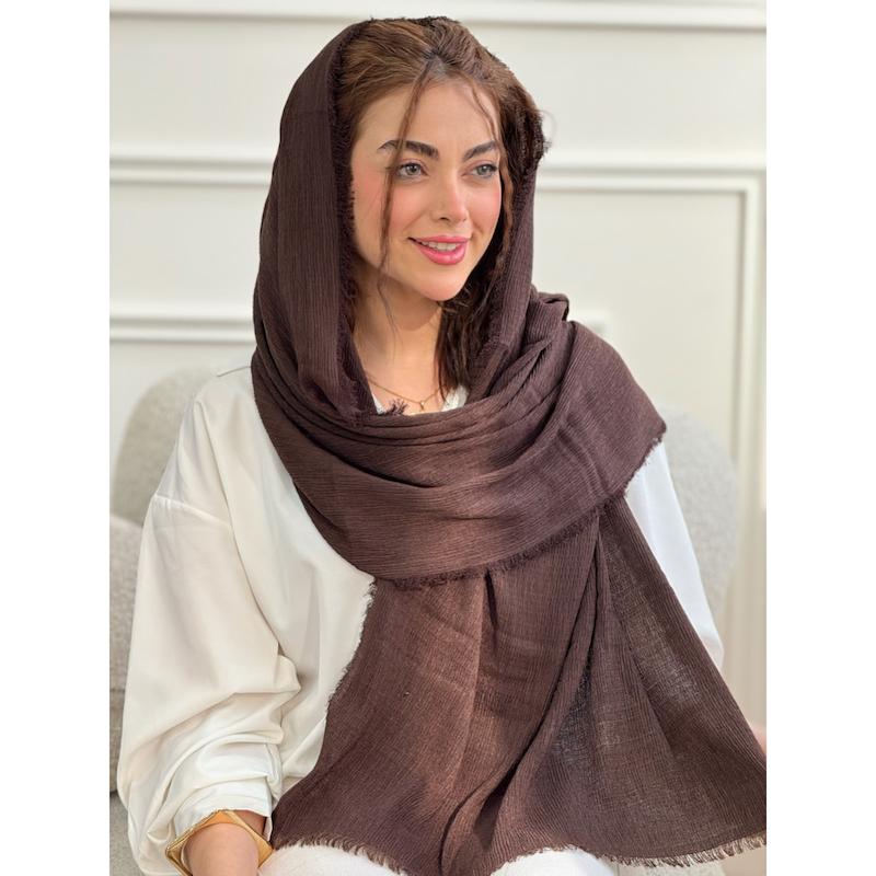 شال نخی ساده دورریش پلیسه کد 4308