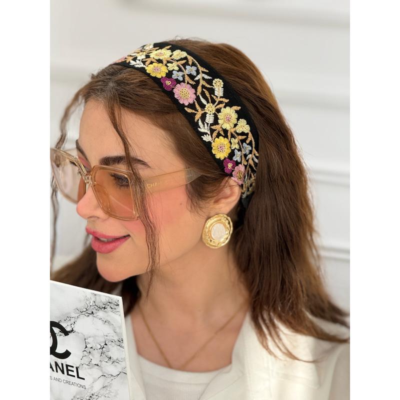 اکسسوری هدبند سوزندوزی شکوفه رنگی کد 4364