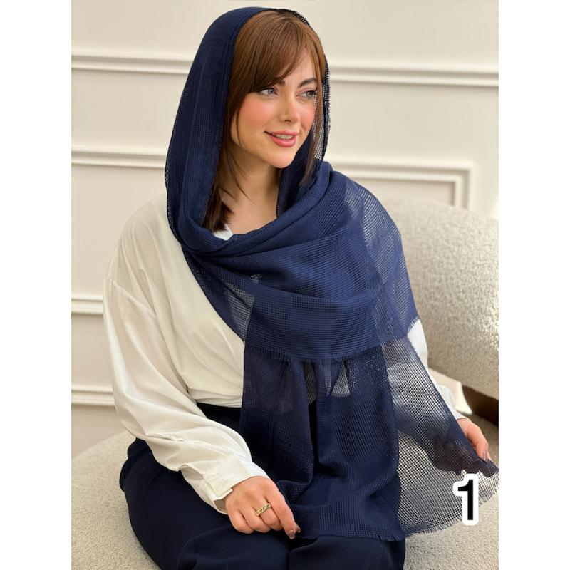شال نخی ساده حصیری مربع کد 4176