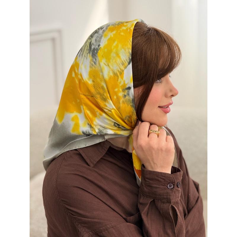 مینی اسکارف حریر ابریشم قاصدک کد 4322