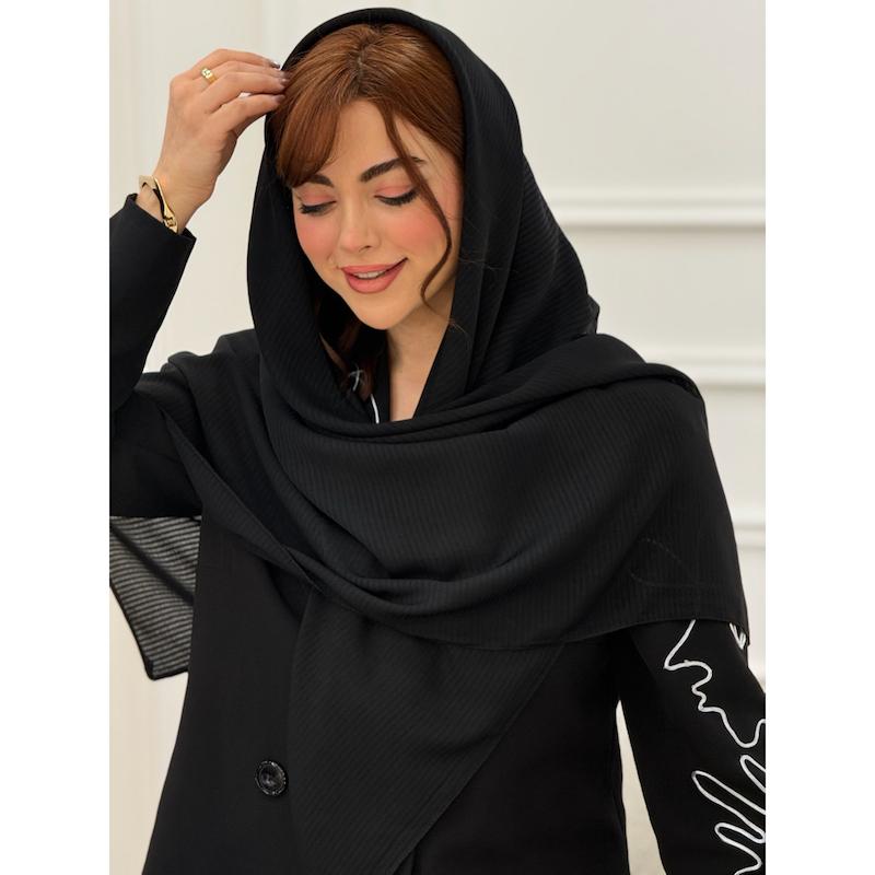 روسری نخ اسکالر مشکی کد 4414
