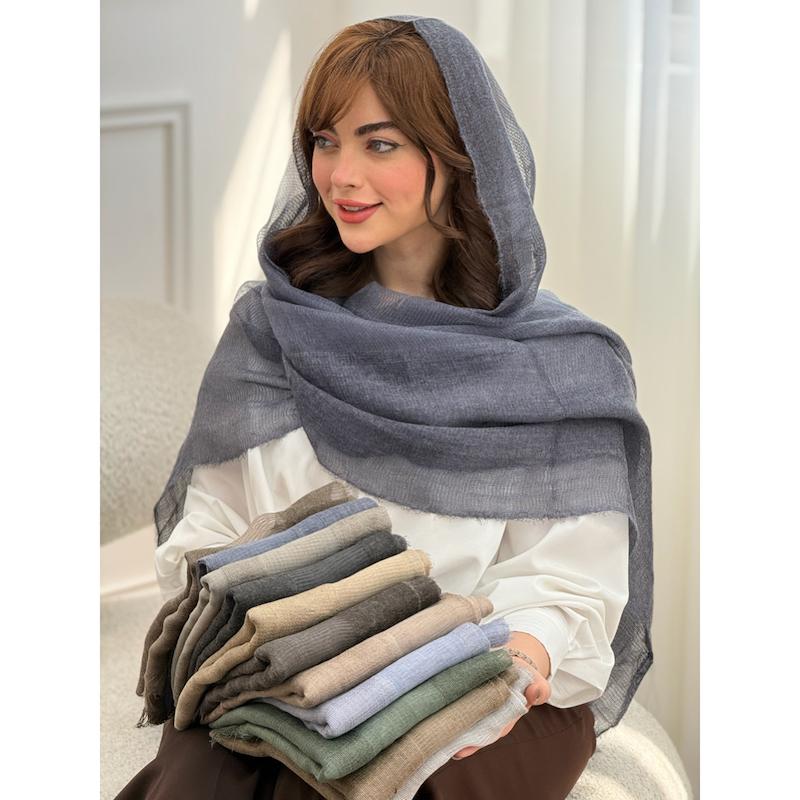 شال کنفی ساده حاشیه سه خط کد 4380