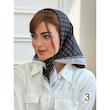 مینی اسکارف نخی طرح سفید و مشکی کد 3961
