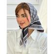 مینی اسکارف نخی طرح سفید و مشکی کد 3961