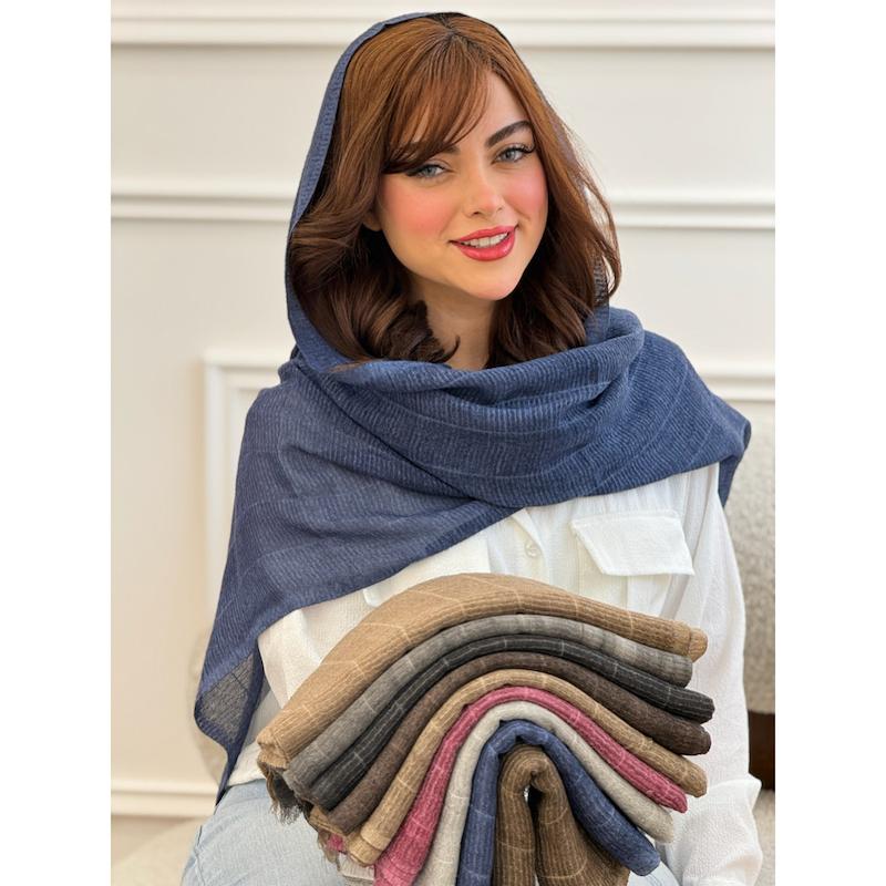شال نخی کنفی راه راه کبریتی کد 4373