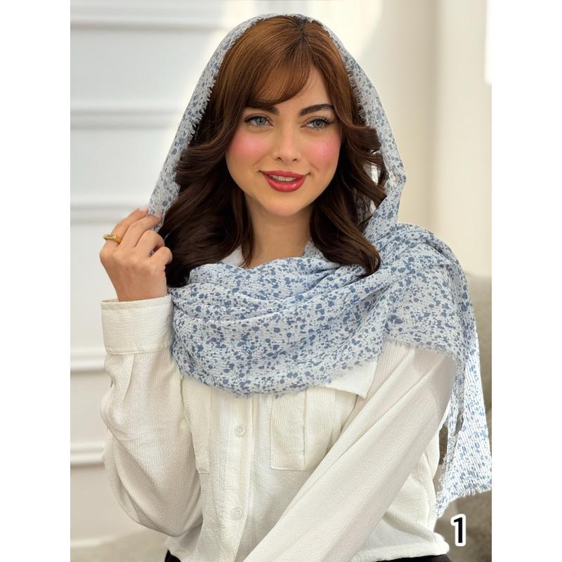 شال نخی پلیسه برفکی دورریش کد 4437