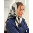 مینی اسکارف حریر ابریشم طرحدار کد 4322