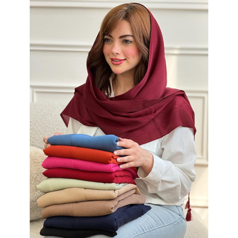 شال نخی پلیسه برشکا کد 4507