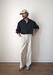 straight leg cotton trousers