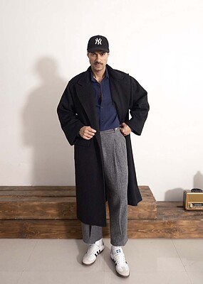 masculine wool blend coat