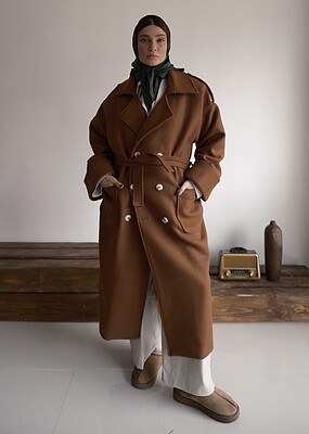 camel double breasted overcoat