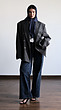 unisex oversized striped coat