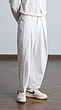 white pleated pants