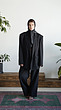 masculine black cotton coat