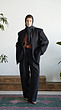 masculine black cotton coat