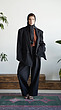 masculine black cotton coat