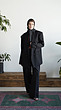 masculine black cotton coat