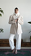 masculine creamy cotton coat