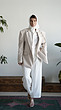 masculine creamy cotton coat