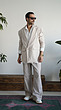 masculine creamy cotton coat