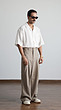 creamy big pocket trousers