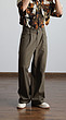 dark green straight leg trousers