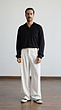 wide leg pleated white pants